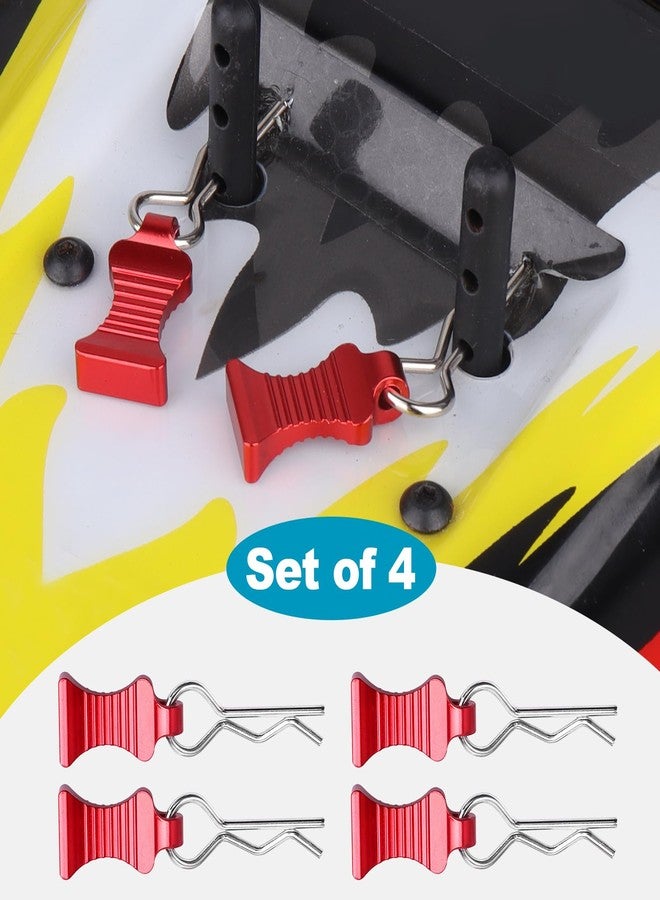 CrazyHobby 1/10 RC Car Body Clips Pins with Pull Tabs R Clips for All 1:10 1/12 Scale Axial Redcat HPI Himoto HSP Exceed RC Car Parts Truck Buggy Shell Replacement, Set of 4 (Red) - Image 5